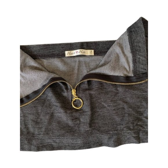 Tube Top - Knit Stretch Denim with front Zip. Medium and Large Sizes. NWT - Picture 2 of 7